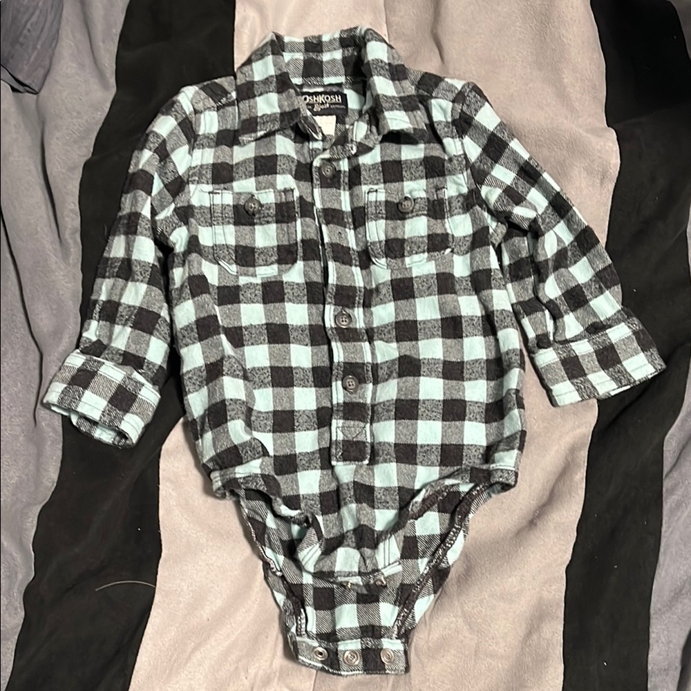OshKosh B'gosh Black and White Plaid Kids Shirt